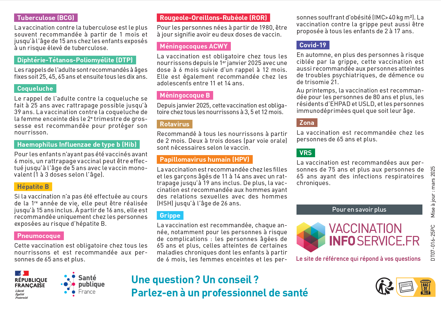 Carte postale Vaccination 2025-2