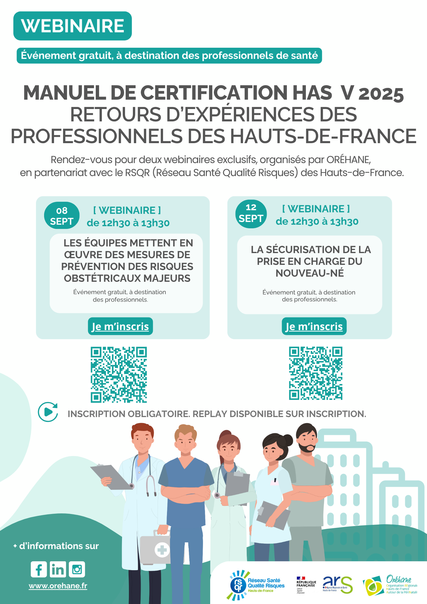 Agenda des webinaires 73