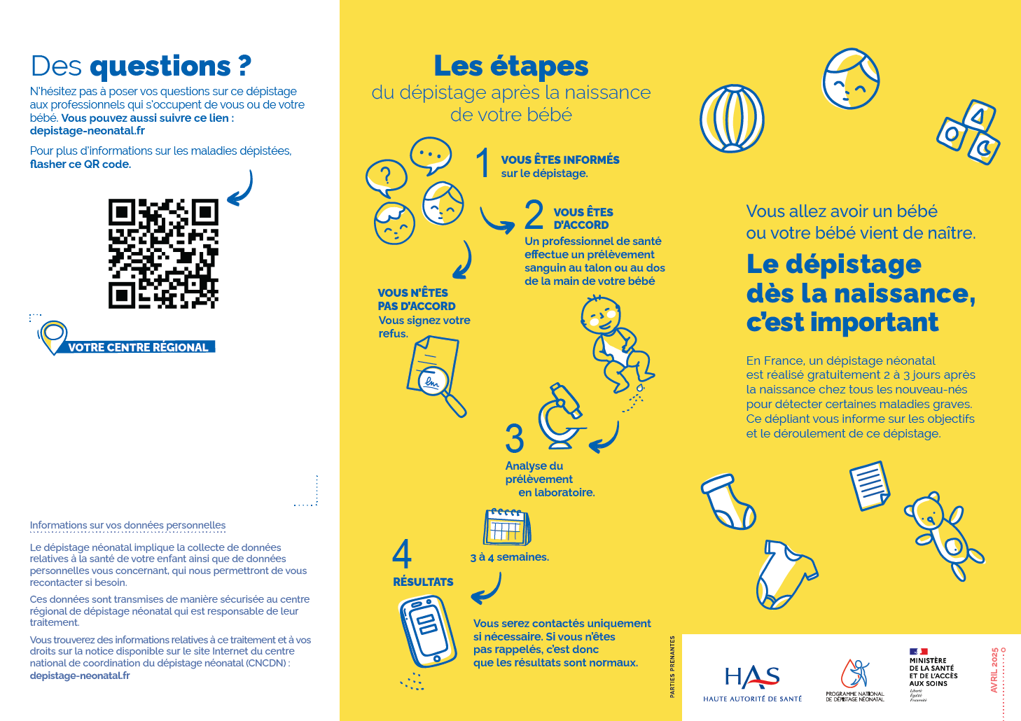 Dépistage néonatal : trois nouvelles maladies dépistées à partir du 1er septembre 2025 2